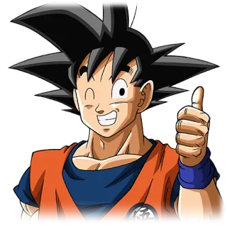 👍 Goku Dragon Ball Аниме, Мультфильм, Драгон Болл, Гоку, Большой палец вверх, Персонаж telegram sticker