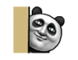 🙈 Panda, Twarz, Podglądanie, Meme, Straszny telegram sticker