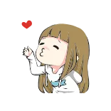 💋 anime girl, kiss, heart, cartoon, cute, emoticon, love whatsapp sticker