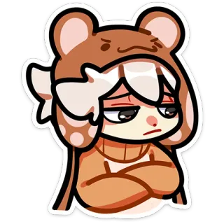 😒 bear, anime, sad, cute, cartoon, character telegram sticker