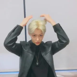 🌚 Felix kpop, ídolo, pelo rubio, retrato, hombre, cantante, celebridad telegram sticker