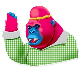 ✊ Gorila, Animal, Desenho animado, Bravo, Macaco, Engraçado, Personagem telegram sticker