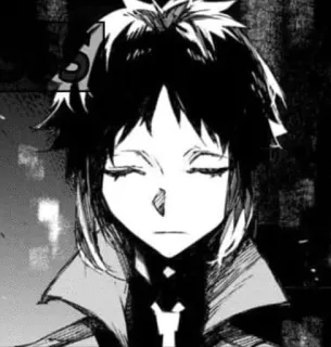 🌟 Anime, Manga, Postać, Monochromatyczny telegram sticker