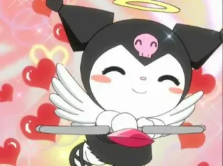 🥰 Kuromi kuromi, sanrio, kawaii, fofo, anjo, coração whatsapp sticker