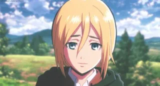☺️ Krista Lenz Attack on Titan Anime, Krista Lenz, Ataque dos Titãs, Personagem, loira, garota whatsapp sticker