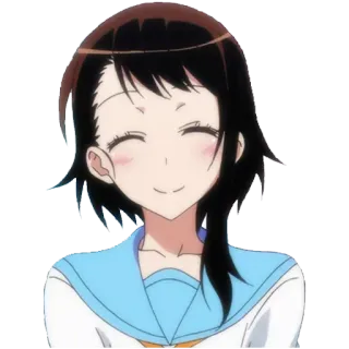 ☺️ Anime, Mädchen, Lächeln, Cartoon, Kawaii, Illustration whatsapp sticker