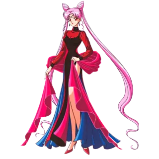 😈 Black Lady Sailor Moon アニメ, マンガ, ちびうさ, ダークレディ, 悪, 悪役 telegram sticker