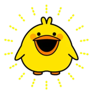 😃 pato, desenho animado, fofo, animal, pássaro, amarelo, pintinho telegram sticker