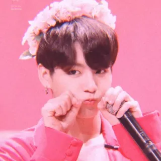 🥺 Jungkook kpop, idol, singer, flowers, aesthetic whatsapp sticker
