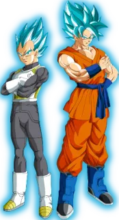 💪 Goku, Vegeta Dragon Ball Anime, Dragon Ball, Goku, Vegeta, Super Saiyajin, blaue Haare telegram sticker
