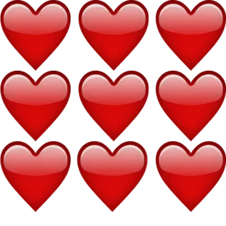 ❤ corazón, amor, emoji, corazones rojos, cariño, romance whatsapp sticker