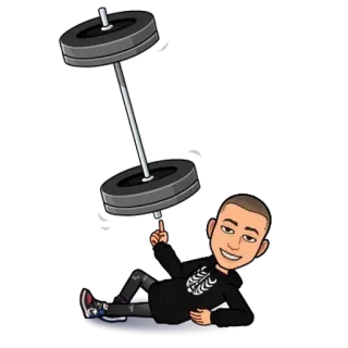 🌟 Angkat besi, Gym, Kebugaran, Latihan, Kartun, Bitmoji telegram sticker
