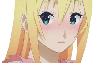 😕 Darkness KonoSuba อนิเมะ, ผมบลอนด์, ผู้หญิง, หน้าแดง, น่ารัก, Darkness, KonoSuba telegram sticker