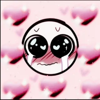 💖 biểu tượng cảm xúc, khuôn mặt, hoạt hình, khóc, buồn, tình yêu telegram sticker