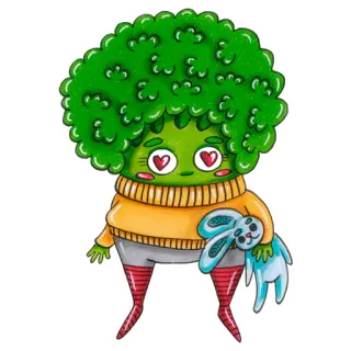 😍 브로콜리, 채소, 만화, 귀여운, 카와이, 음식 telegram sticker