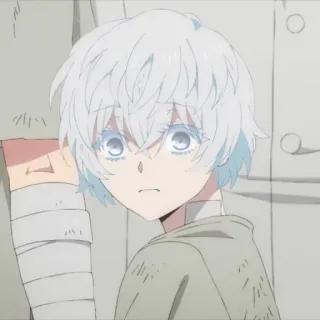 🫧 アニメ, キャラクター, 白髪, 包帯, 少年 whatsapp sticker