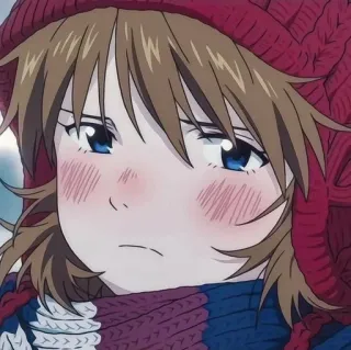 😐 Anime, Ragazza, Inverno, Cappello, Sciarpa whatsapp sticker