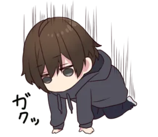 😧 ガクッ anime, chibi, sad, exhausted telegram sticker