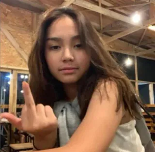 🖕 Stinkefinger, Geste, beleidigend, Frau, Teenager whatsapp sticker