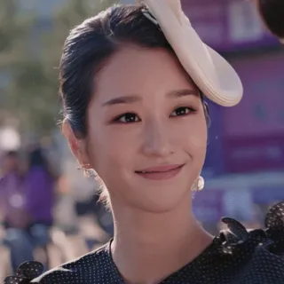 😊 mujer, retrato, sonrisa, sombrero, asiática, coreana, actriz, moda telegram sticker