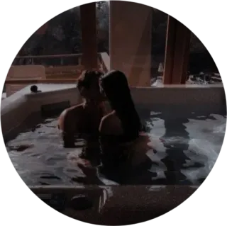 💭 couple, hot tub, water, romance, affection, love telegram sticker