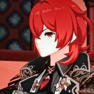 🌟 Diluc Genshin Impact anime, red hair, video game, character, manga telegram sticker