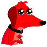 ☹️ roter Hund, Cartoon Hund, trauriger Hund, Welpe, Tier, süß telegram sticker