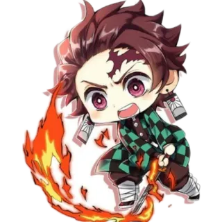 🔥 Tanjiro Kamado Demon Slayer Anime, Demon Slayer, Tanjiro, Chibi, Feuer, Manga whatsapp sticker