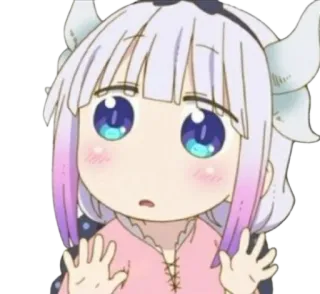 😧 Kanna Kamui Miss Kobayashi's Dragon Maid anime, drago, carino, kawaii, Kanna telegram sticker
