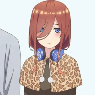🐾 Miku Nakano The Quintessential Quintuplets Anime, Manga, Miku, Nakano, Ragazza, Cuffie telegram sticker