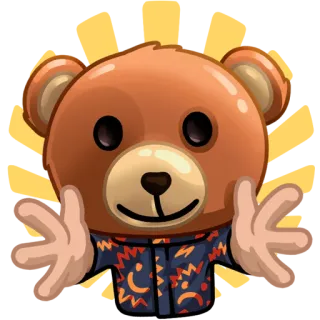 🐻 dessin animé, animal, ours, mignon, amusant, personnage, autocollant telegram sticker