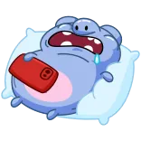 😴 sad, crying, pillow, phone, lonely, cartoon, sticker telegram sticker