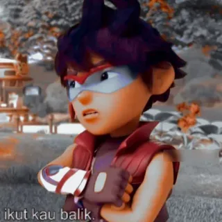😒 ikut kau balik. cartoon, animated, character telegram sticker