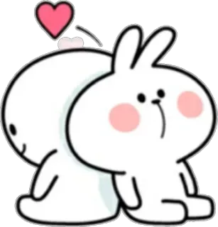 ❤️ bunny, rabbit, love, cute, cartoon, heart, kawaii whatsapp sticker