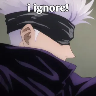 🤔 Satoru Gojo Jujutsu Kaisen i ignore! Anime, Gojo, Satoru Gojo, Jujutsu Kaisen, Ignoruj, Meme telegram sticker