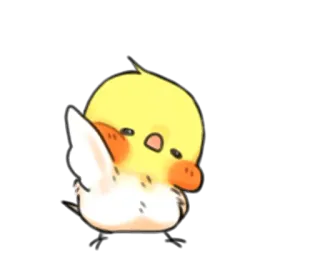 👋 canard, poussin, mignon, animal, kawaii, jaune telegram sticker