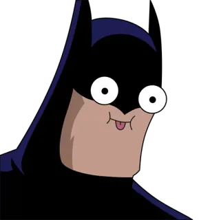 😳 Batman Бэтмен, Мультфильм, DC Comics, Супергерой, Смешной, Глупый whatsapp sticker