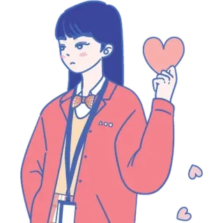 💬 소녀, 하트, 사랑, 귀여운, 만화, 애니 telegram sticker
