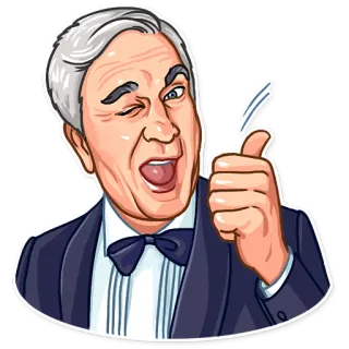 Leslie Nielsen telegram stickers