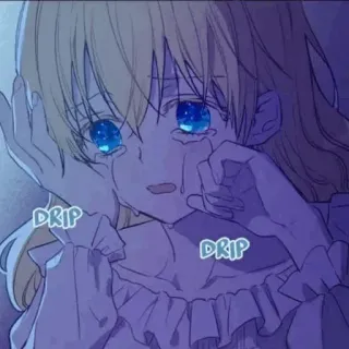 💗 DRIP DRIP llorando, anime, chica, lágrimas, triste, manga, emocional whatsapp sticker