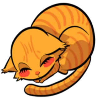 😴 แมว, ลูกแมว, นอนหลับ, น่ารัก, สีส้ม telegram sticker