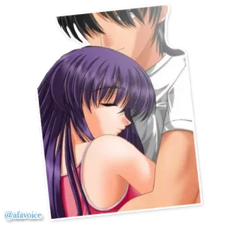 🎎 @afavoice Anime, Para, Przytulanie, Romans telegram sticker