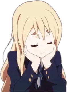 😌 anime, mugi, k-on, cute, girl telegram sticker