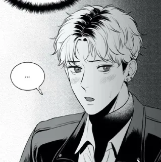 ✉️ ... man, anime, manga, asian, black and white, illustration, character telegram sticker