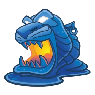 💰 creature, monster, blue, fantasy, animal, teeth telegram sticker