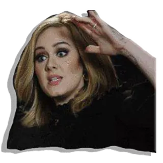 😁 Adele celebridade, cantora, confusa, mulher, estrela pop, engraçado, meme telegram sticker
