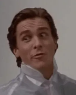 😒 Patrick Bateman American Psycho Film, Charakter, Gesicht, Ausdruck, Psychothriller whatsapp sticker