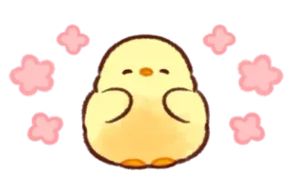 🤩 pollito, lindo, kawaii, pájaro, animal, amarillo, brillos whatsapp sticker