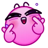 🫶 Kirby, heart, cute, pink, love, kawaii, finger heart, emoji telegram sticker