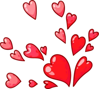 💕 corações, amor, romântico, dia dos namorados, rosa, vermelho telegram sticker